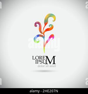 Il logo è un ramoscello multicolore. Illustrazione vettoriale Illustrazione Vettoriale