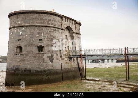 Regno Unito, Galles, Pembrokeshire, Pembroke Dock, 1851 difensive martello Tower Foto Stock