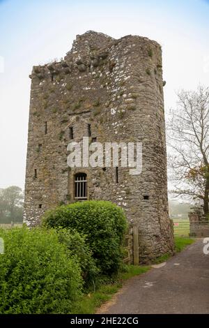 Regno Unito, Galles, Pembrokeshire, Angle, Castle Farm, Antica casa a torre del 1300s, l'unica Torre di Pele del Galles Foto Stock