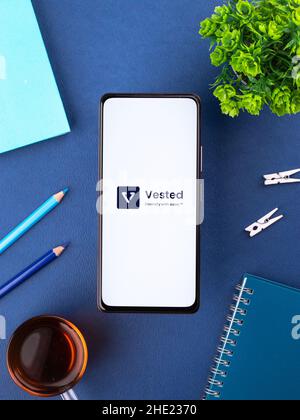 West Bangal, India - 15 dicembre 2021 : logo acquisito sullo schermo del telefono immagine stock. Foto Stock