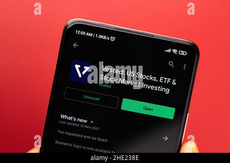 West Bangal, India - 15 dicembre 2021 : logo acquisito sullo schermo del telefono immagine stock. Foto Stock