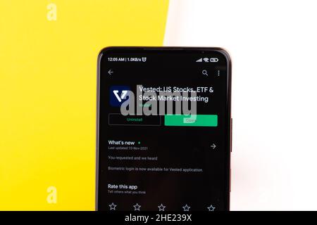 West Bangal, India - 15 dicembre 2021 : logo acquisito sullo schermo del telefono immagine stock. Foto Stock