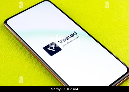 West Bangal, India - 15 dicembre 2021 : logo acquisito sullo schermo del telefono immagine stock. Foto Stock