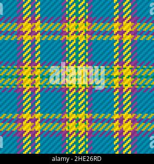Motivo senza cuciture di motivo scozzese tartan plaid. Sfondo ripetibile con texture del tessuto di controllo. Sfondo vettoriale piatto di stampa tessile a strisce. Illustrazione Vettoriale