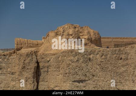 Primo Beacon Taolai River Beacon Torre della Grande Muraglia vicino a Jiayuguan, provincia di Gansu, Cina Foto Stock