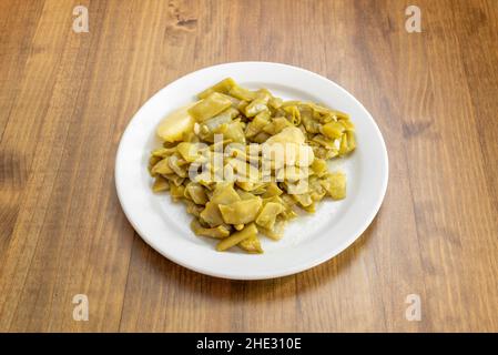 I fagioli verdi sono noti con molti nomi: Solo in Spagna, a seconda della zona, sono chiamati fagioli verdi, fagioli renali, baccelli, caparroni verdi Foto Stock