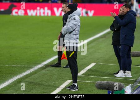 LONDRA, UK JAN 8th Thomas Tuchel manager di Chelsea durante la partita di fa Cup tra Chelsea e Chesterfield a Stamford Bridge, Londra sabato 8th gennaio 2022. (Credit: Tom West | MI News) Credit: MI News & Sport /Alamy Live News Foto Stock