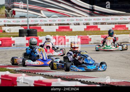 Homestead, Florida, Stati Uniti. 8th gennaio 2022. 821 Antony Rivera durante il suo Super Karting USA (SKUSA) Winter Series 2022, Credit: Yaroslav Sabitov/YES Market Media/Alamy Live News Foto Stock