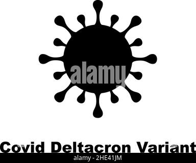 Deltacron. Nuova variante del coronavirus SARS-COV-2. Nuova versione combinata della variante Delta e della variante Omicron. Design orizzontale. Foto Stock