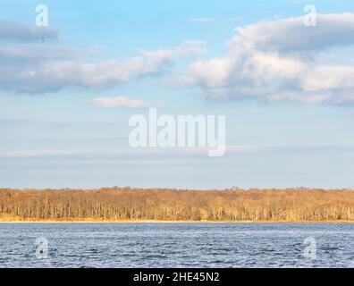 Paesaggio invernale di Shelter Island, NY Foto Stock