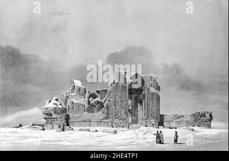 Moschea in rovina , Tabriz di Eugène Flandin. Foto Stock