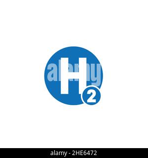 simbolo idrogeno vettore di disegno isolato su sfondo bianco. Illustrazione Vettoriale