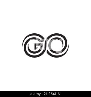 IMMAGINE vettoriale DEL logo GO Infinity su sfondo bianco. Illustrazione Vettoriale