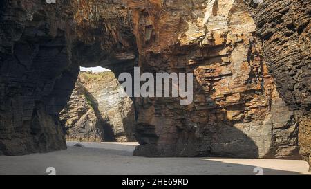 Cathedral Beach in Galizia, sulla costa nord-occidentale della Spagna Foto Stock