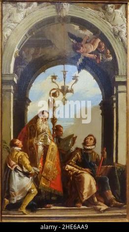 Santi Maximus e Oswald, di Giovanni Battista Tiepolo, c. 1740-1745, olio su tela Foto Stock