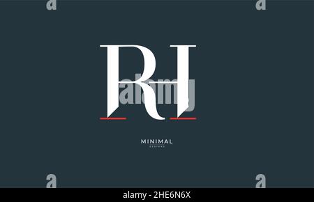 Icona lettera alfabetica logo RH Illustrazione Vettoriale