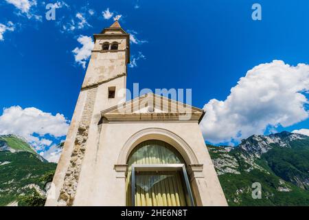 Italia Veneto Loc. Pirago Longarone Campanile di Pirago (Chiesa di San Tomaso Apostolo - fine 1400) Foto Stock