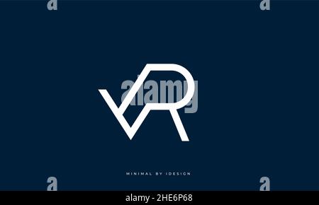 Icona lettera alfabetica logo VR Illustrazione Vettoriale