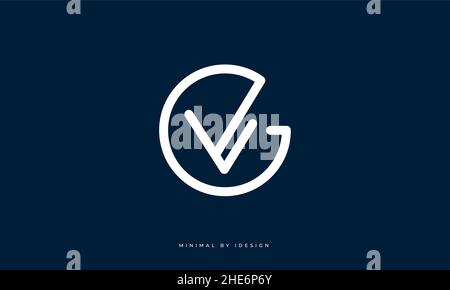Icona lettera alfabetica logo GV o VG Illustrazione Vettoriale