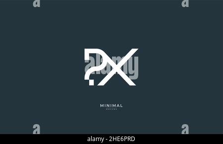 Icona lettera alfabetica logo PX Illustrazione Vettoriale