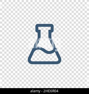 icona della linea di test per fiasche da laboratorio. Illustrazione del vettore di scorta isolata su sfondo bianco. Illustrazione Vettoriale