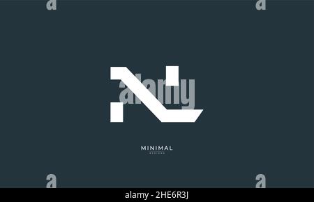 Lettera alfabetica icona logo NL Illustrazione Vettoriale