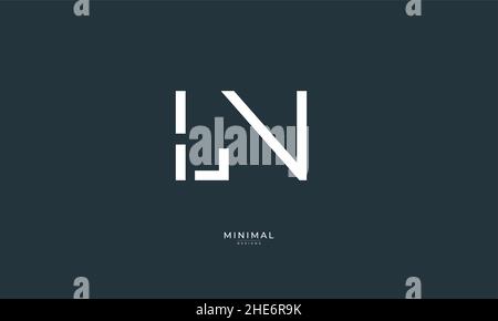 Icona lettera alfabetica logo LN Illustrazione Vettoriale