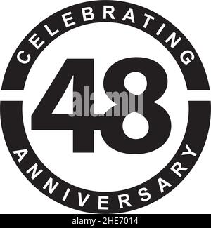 modello vettoriale per il logo del 48th° anniversario Illustrazione Vettoriale