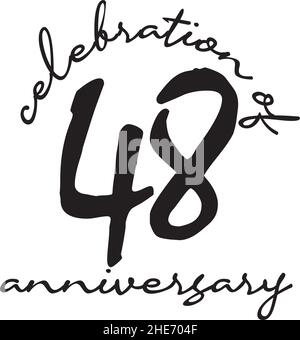 modello vettoriale per il logo del 48th° anniversario Illustrazione Vettoriale