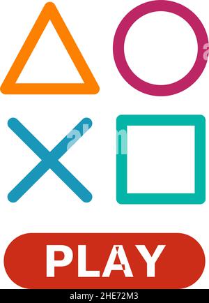 Logo vettoriale icona di gioco pulsante di gioco Illustrazione Vettoriale