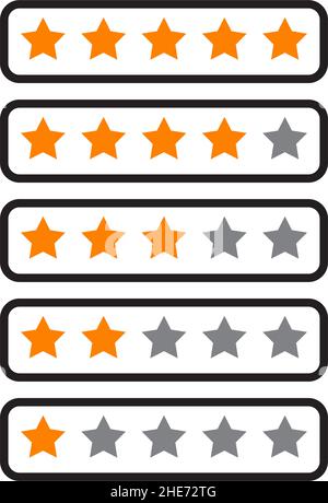 Vota stelle utente testimonial icona vettore logo design Illustrazione Vettoriale