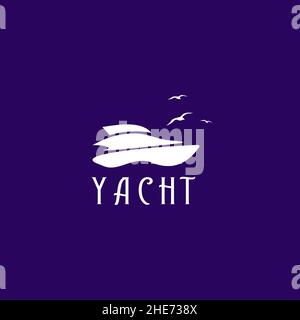 Logo di yacht, navi o imbarcazioni vettoriali Illustrazione Vettoriale