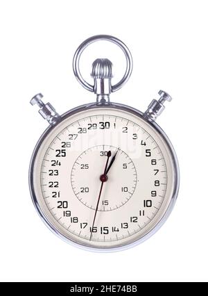 Cronometro isolato. Cronometro classico isolato Foto Stock