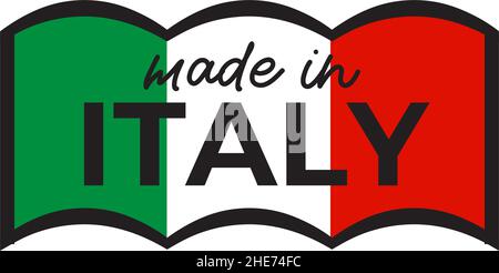 Made in Italy emblema etichetta prodotto vettore logo simbolo design Illustrazione Vettoriale