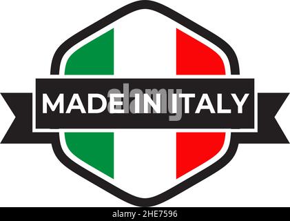 Made in Italy emblema etichetta prodotto vettore logo simbolo design Illustrazione Vettoriale
