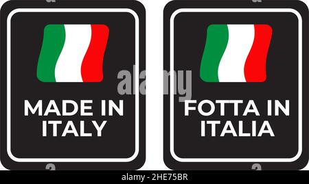 Made in Italy emblema etichetta prodotto vettore logo simbolo design Illustrazione Vettoriale
