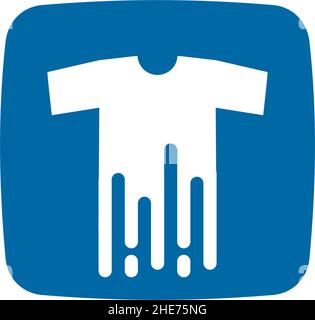 Online abbigliamento lavanderia applicazione disegno vettoriale logo Illustrazione Vettoriale