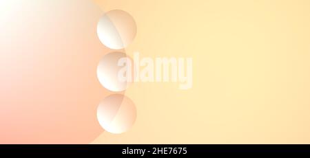 Lo sfondo creativo per il design con cerchi. Pastello delicato sfondo arancione. Sfondo chiaro per illustrazione di design o creatività 3D. Foto Stock