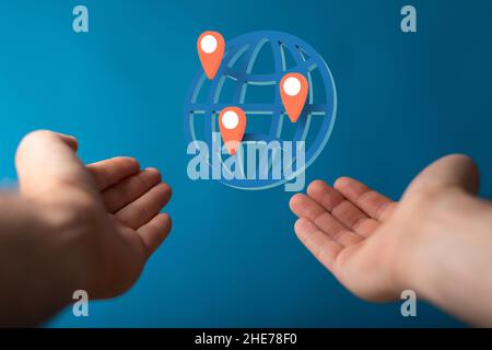 3d rendering delle reti globali e degli scambi di dati sul background del concetto mondiale Foto Stock