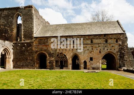 Valle Crucis Abbey fondata nel 1201 da Madog ap Gruffydd Maelor, Principe di Powys Fadog consisteva della chiesa più diversi edifici adiacenti Foto Stock