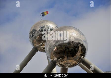 Atomium Heyselpark im, Expo '58, Brüssel, Belgien, Europa | Atomium in Heysel Park, Expo '58, Bruxelles, Europa fiera mondiale Foto Stock