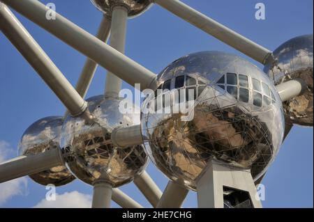 Atomium Heyselpark im, Expo '58, Brüssel, Belgien, Europa | Atomium in Heysel Park, Expo '58, Bruxelles, Europa fiera mondiale Foto Stock