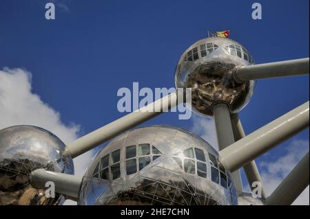 Atomium Heyselpark im, Expo '58, Brüssel, Belgien, Europa | Atomium in Heysel Park, Expo '58, Bruxelles, Europa fiera mondiale Foto Stock