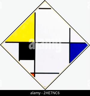 Composizione a losanga con giallo, nero, blu, rosso e grigio di Piet Mondrian (Mondriaan) (1872-1944), 1921 Foto Stock