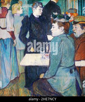 Un angolo del Moulin de la Galette di Henri de Toulouse-Lautrec (1864-1901), olio su cartone, 1892 Foto Stock