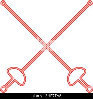 Spade al neon per scherma rosso immagine vettoriale immagine luce stile piatto Illustrazione Vettoriale