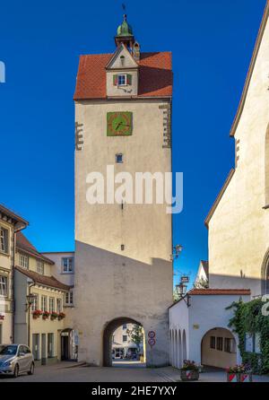 Torre d'acqua a Isny, Allgäu, Baden-Württemberg, Germania Foto Stock