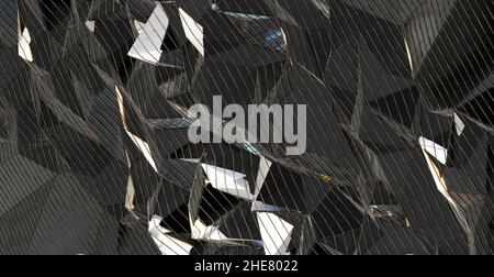 Uno sfondo astratto del 3D di sfondo futuristico cromato metallizzato lucido Foto Stock