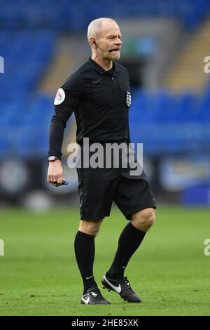 Cardiff, Regno Unito. 09th Jan, 2022. Arbitro Andy Woolmer durante la partita a Cardiff, Regno Unito, il 1/9/2022. (Foto di Mike Jones/News Images/Sipa USA) Credit: Sipa USA/Alamy Live News Foto Stock