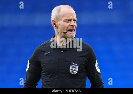 Cardiff, Regno Unito. 09th Jan, 2022. Arbitro Andy Woolmer durante la partita a Cardiff, Regno Unito, il 1/9/2022. (Foto di Mike Jones/News Images/Sipa USA) Credit: Sipa USA/Alamy Live News Foto Stock